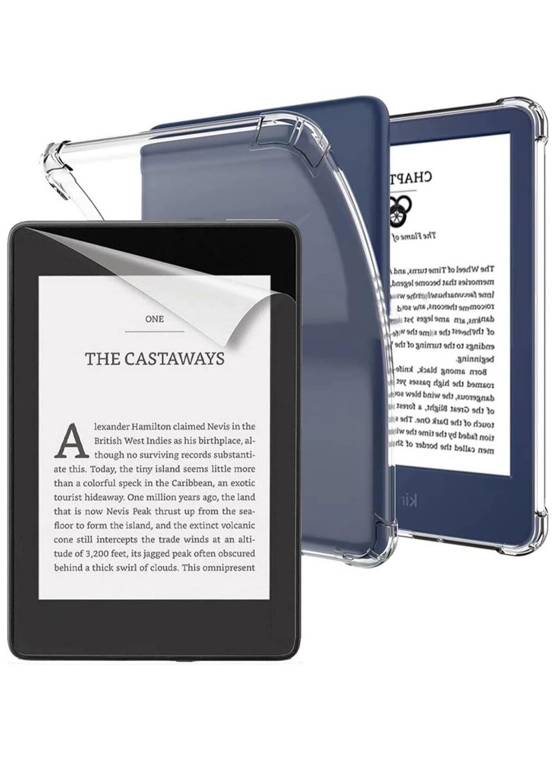 erorex 1 Plus 2Pcs All New Screen Protector Compatible With Kindle Paperwhite 11Th Generation 2022 Release 6 Inch Case And Screen Protector Soft Premium Pet Protective Film Anti Scratch Clear Cover Clear  - Image 1
