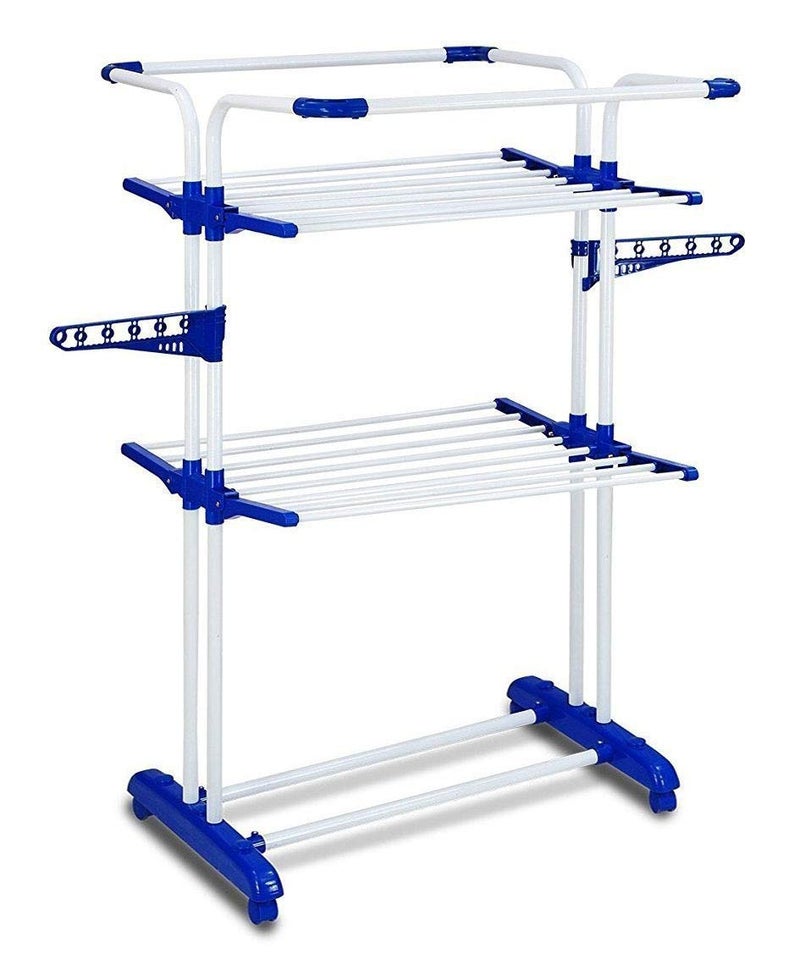 CIPLA PLAST Heavy Duty Portable Cloth Dryer Stand with 2 Pole 2 Layer with 6 Wheels Royal Jumbo - Image 5