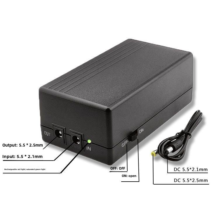 5V 9V 12V Router UPS Emergency Power Bank 12v2A 44.4WH = 12000 mA with 50cm standard cable 