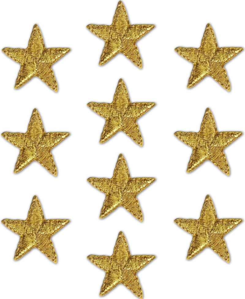 Laughing Lizards Iron On Star Patches Embroidered Patch Applique Embellishments for Clothing Jackets Backpacks and Decorations Gold 1
