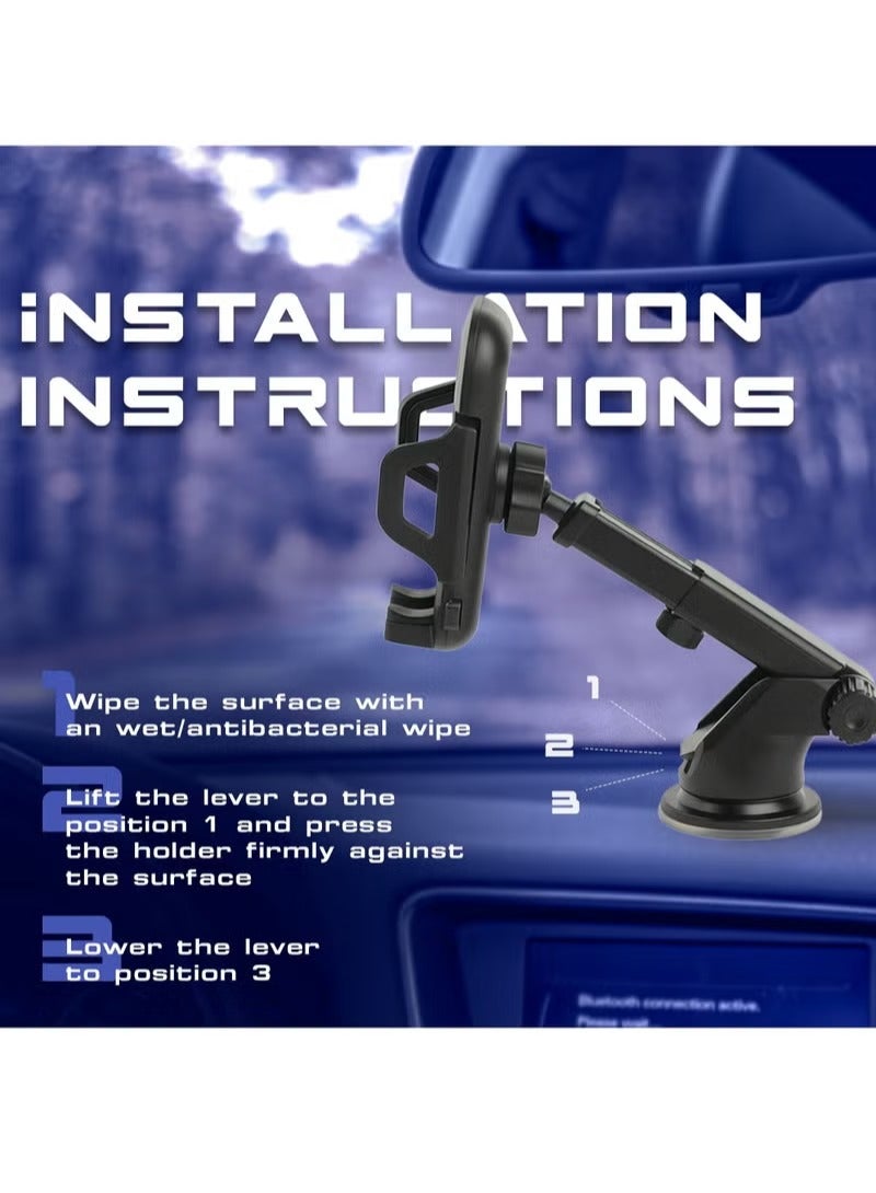 اماروها سيارة الهاتف جبل للسيارات اليدين الحرة 360 الدوار ، حامل ملصق الهاتف السيارة عالمي موبايل الوقوف لوحة القيادة للسيارة الزجاج الأمامي الهواء الهواء الخلوي الهاتف الذكي أبل آيفون برو ماكس سامسونج شياومي - Image 2