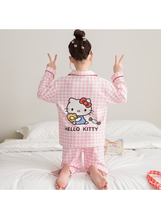 MIIOW Kids Girls Spring Autumn Cotton Long Sleeve Pajamas Long Pants Homewear Cartoon Pure Cotton Outerwear Set - Image 5