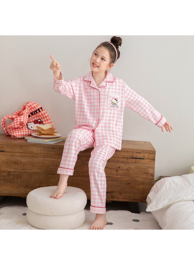 MIIOW Kids Girls Spring Autumn Cotton Long Sleeve Pajamas Long Pants Homewear Cartoon Pure Cotton Outerwear Set - Image 2
