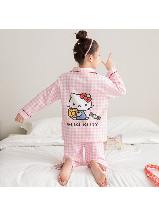 MIIOW Kids Girls Spring Autumn Cotton Long Sleeve Pajamas Long Pants Homewear Cartoon Pure Cotton Outerwear Set - Image 4