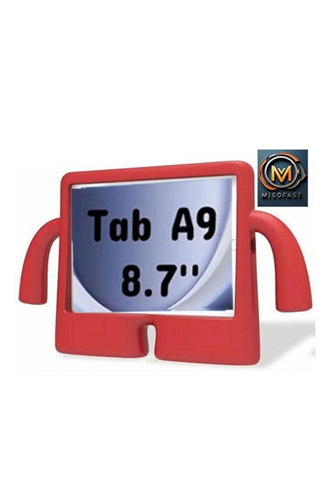 ميجوفاست جراب للأطفال لجهاز Galaxy Tab A9، غطاء مقاوم للصدمات مع حامل بمقبض، جراب واقٍ خفيف الوزن مناسب للأطفال لجهاز Galaxy Tab A9 2023 SM-X110 - أحمر