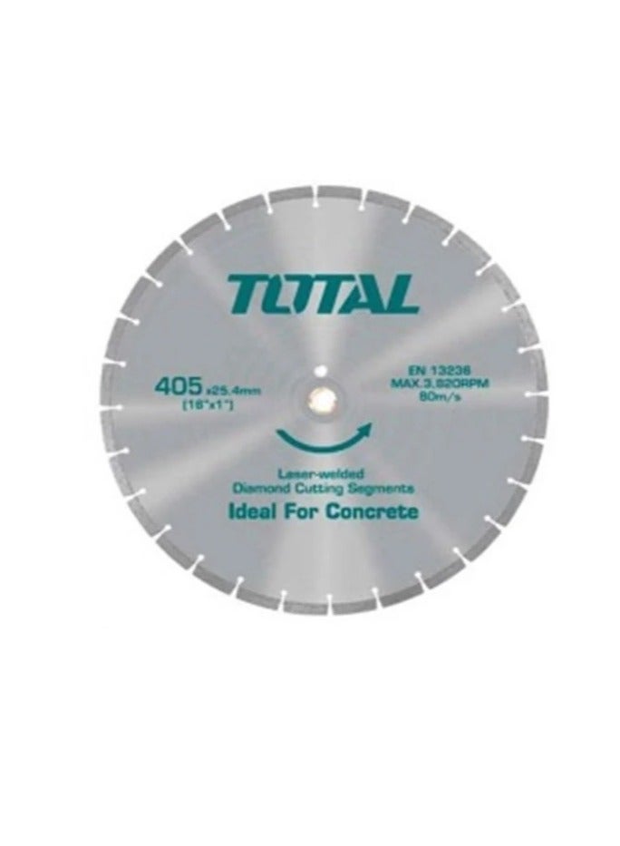 TOTAL Total Diamond Disc 405MM (16") for Floor Saw – Laser Welded Blade for Heavy-Duty Concrete Cutting – Compatible with TP1016-2/TP1016-2EE Gasoline Floor Saws – 25.4MM Arbor, 10MM Blade Width  - Image 4