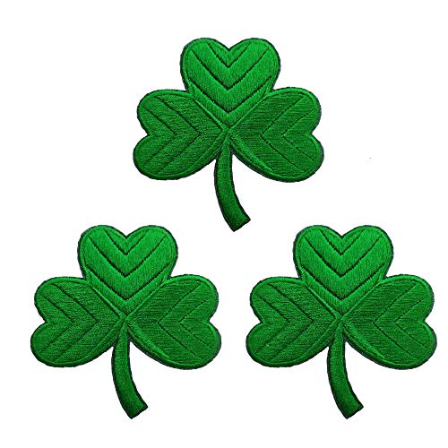 Cute-Patch Shamrock Irish Clover Embroidered Iron on Patches for St. Patrick's Day Shirt - Image 1