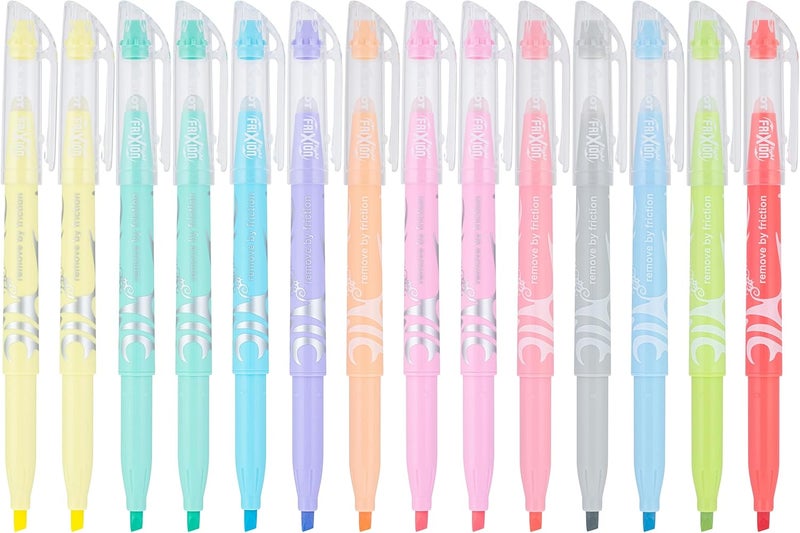 PILOT FriXion Light Pastel Erasable Highlighters, Chisel Tip, Pack of 14, Assorted Colors - Ideal for School, Journaling, and Office Use - Image 1
