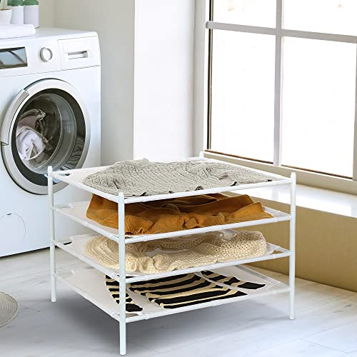 STO STO Sweater Drying Rack, 4-Pack Stackable Mesh Clothes Drying Rack, Laundry Drying Rack for Sweaters, Socks, Toys, White - Image 2