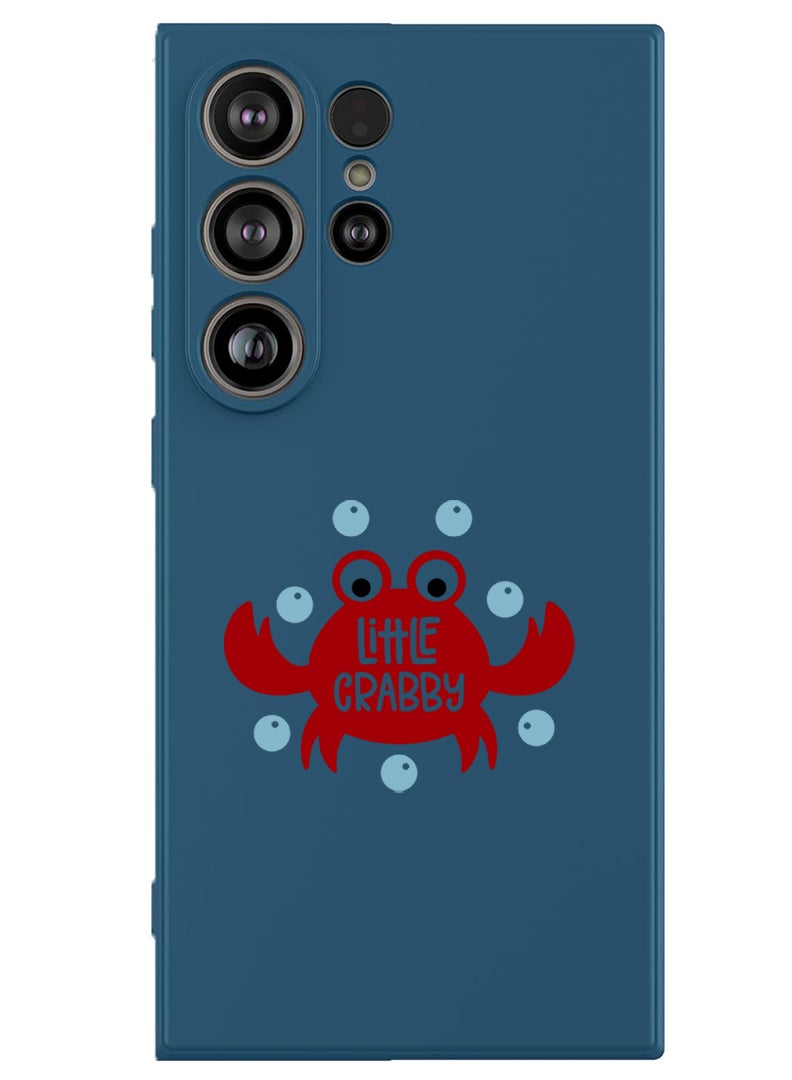 Theodor Protective Slim Fit Case Liquid Silicone Cover with Full Body Protection Anti-Scratch Shockproof Case For Samsung Galaxy S25 Ultra (Blue) - Little crabby - Image 1