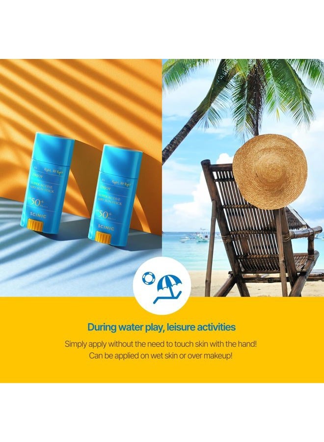 Enjoy Super Active Airy Sun Stick SPF50+ PA++++ 0.53oz (15g) | Strong UV Protection Anytime, Anywhere Air-light, Clear | Korean Skincare
