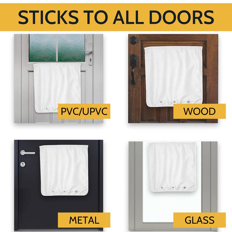 Nevkha Slimline Mail Slot Catcher, Post Letter Box Cage Ideal for UPVC, Glass, Wood and Metal Doors. Wide Dimensions for Letters, Small Packages. No Screws or Tools Required - White - Image 2