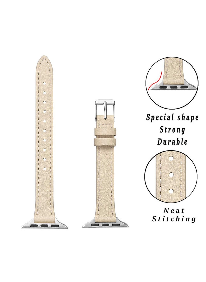 Ofrdncy - Ofrdncy Slim Leather Bands Compatible with Apple Watch Band 49mm 46mm 45mm 44mm 42mm 41mm 40mm 38mm, Top Grain Leather Thin Apple Watch Strap for iWatch Ultra 2/1 Series 10 9 8 7 6 5 4 3 2 1 SE Multi - Image 1