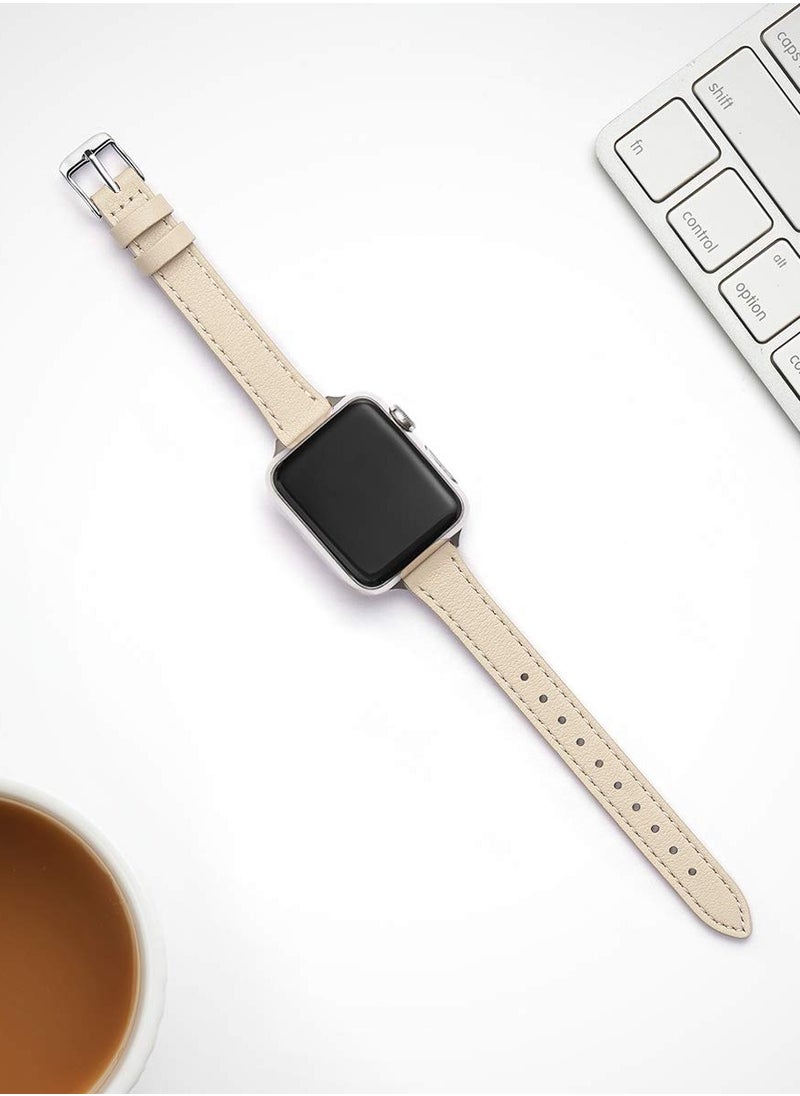 Ofrdncy - Ofrdncy Slim Leather Bands Compatible with Apple Watch Band 49mm 46mm 45mm 44mm 42mm 41mm 40mm 38mm, Top Grain Leather Thin Apple Watch Strap for iWatch Ultra 2/1 Series 10 9 8 7 6 5 4 3 2 1 SE Multi - Image 1