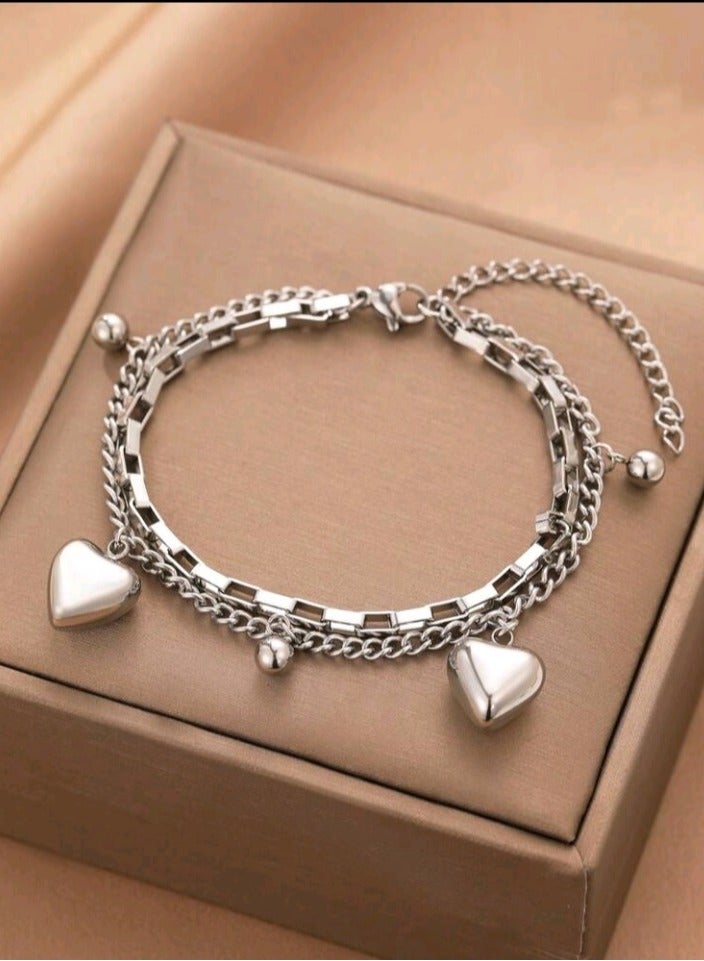 Attractives High Quality Silver Stainless Steel Trendy Bracelet For Women - Image 2