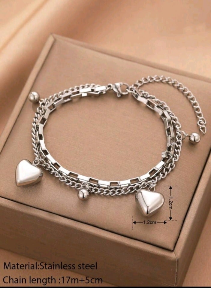 Attractives High Quality Silver Stainless Steel Trendy Bracelet For Women - Image 4