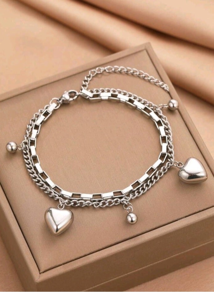 Attractives High Quality Silver Stainless Steel Trendy Bracelet For Women - Image 1