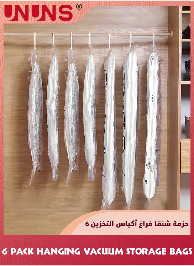 UNUNS - أكياس تخزين مفرغة 6 حزمة عملاقة، 2 حجمين مختلفين أكياس ختم مفرغة مع مضخة يد مجانية، أكياس تخزين ضغط لتوفير المساحة الكبيرة للملابس والأغطية والبطانيات والوسائد والفراش - Image 1