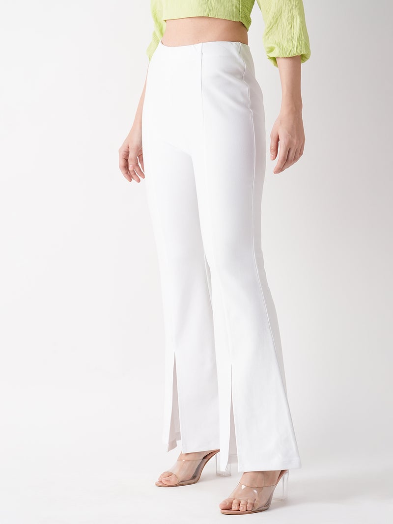 globus Globus Women Stretchable Front Slit Flared Treggings  - Image 2