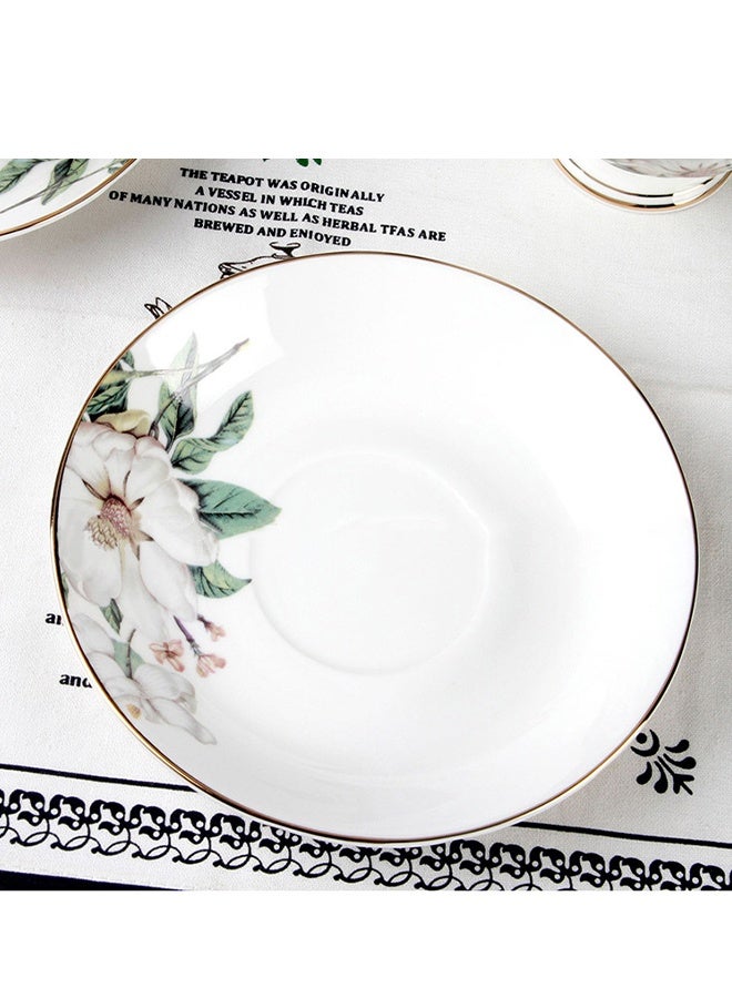 DUNISO طقم فناجين شاي وصحون بنوم بنه بتصميم كلاسيكي فرنسي، طقم شاي بورسلين لحفلات الشاي، أكواب شاي بعد الظهر، صحن لمطبخ حليب القهوة وغرفة الرسم - Image 5