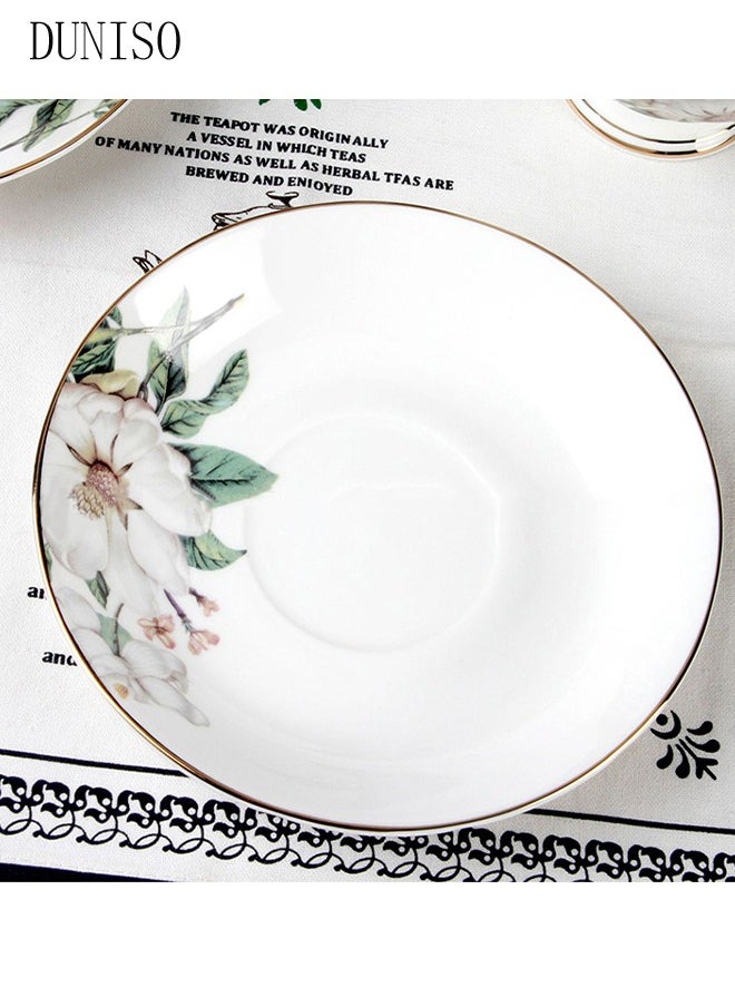 DUNISO French Retro Phnom Penh Tea Cups and Saucers Set Porcelain Tea Set for Tea Party Floral Afternoon Tea Cups Saucer for Coffee Milk Kitchen and Drawing Room  - Image 3