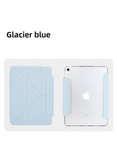 For IPad10 Generation No Pen Slot Buckle Protective Case Air45 Acrylic Hard Case Pro11Y Folding Pen Case Leather Case-Color:Glacier Blue-Applicable Model:iPad Pro11