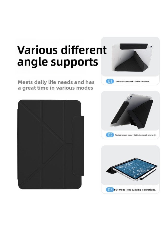 Generic - For IPad10 Generation No Pen Slot Buckle Protective Case Air45 Acrylic Hard Case Pro11Y Folding Pen Case Leather Case-Color:Glacier Blue-Applicable Model:iPad Pro11 - Image 1