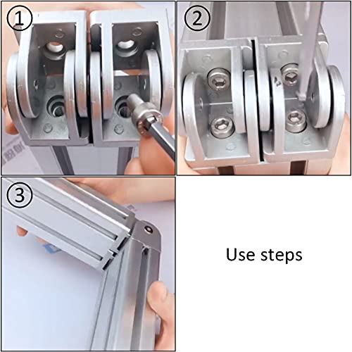 BLCCLOY 4 Sets Black 2020 Aluminum Extrusion Pivot Hinge Swivel Degree Angle Bracket with Handle for 20 Series 20/20 2040 V T Slot Extruded Aluminum Profile Hardware Connector - Image 5