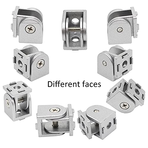 BLCCLOY 4 Sets Black 2020 Aluminum Extrusion Pivot Hinge Swivel Degree Angle Bracket with Handle for 20 Series 20/20 2040 V T Slot Extruded Aluminum Profile Hardware Connector - Image 4