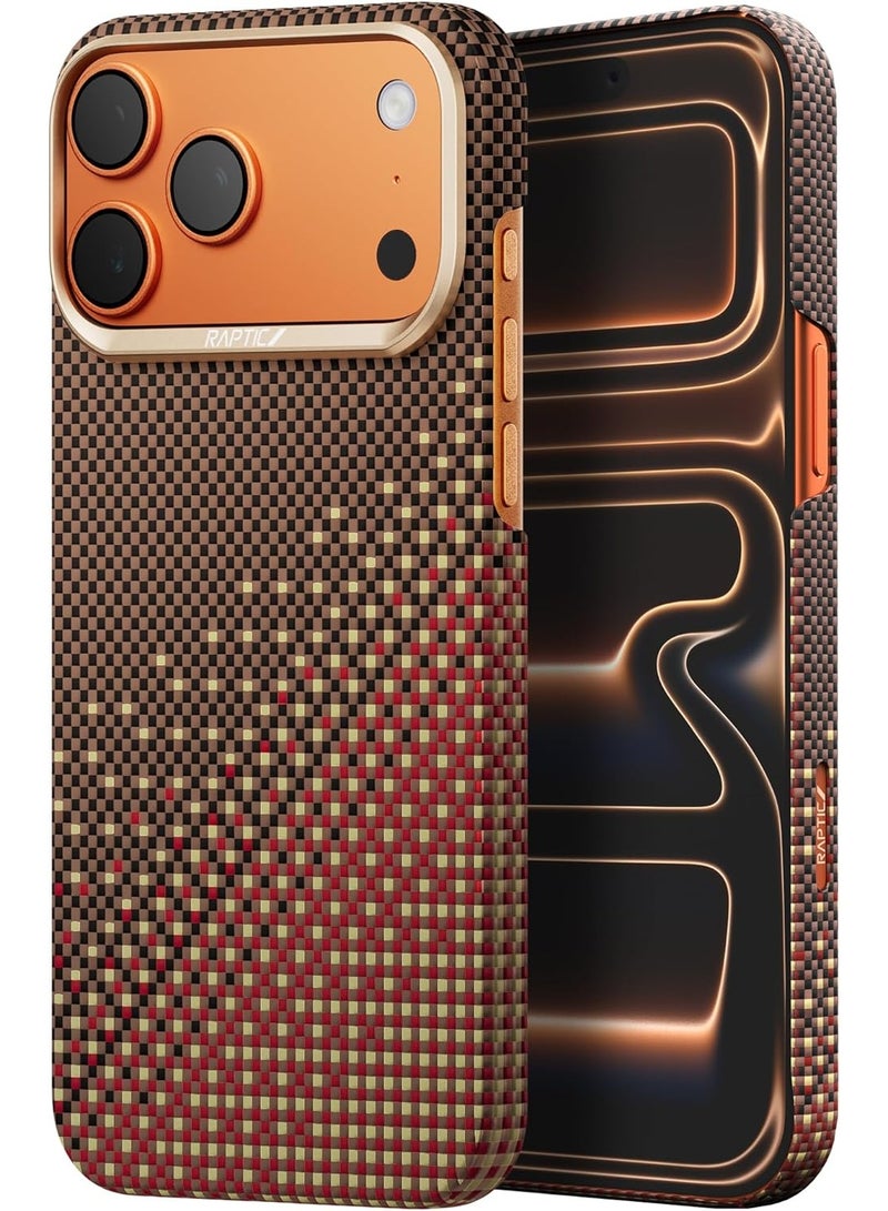 RAPTIC Aramid Skin for iPhone 17 PRO Case [MagSafe] Ultra Slim 1500D Aramid Fiber cover - Serenity Amber - Image 1