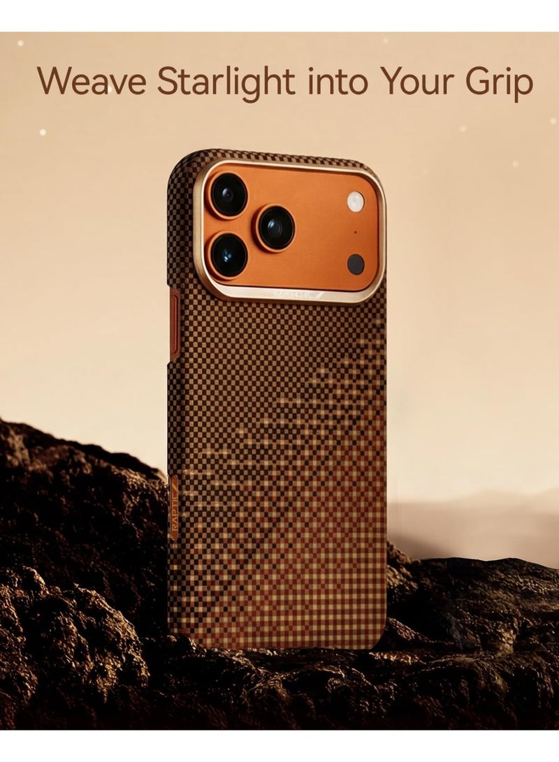 RAPTIC Aramid Skin for iPhone 17 PRO Case [MagSafe] Ultra Slim 1500D Aramid Fiber cover - Serenity Amber - Image 2