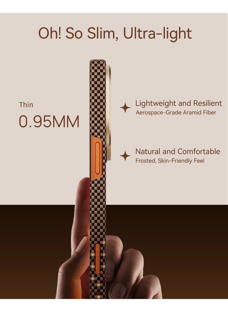 RAPTIC Aramid Skin for iPhone 17 PRO Case [MagSafe] Ultra Slim 1500D Aramid Fiber cover - Serenity Amber - Image 4