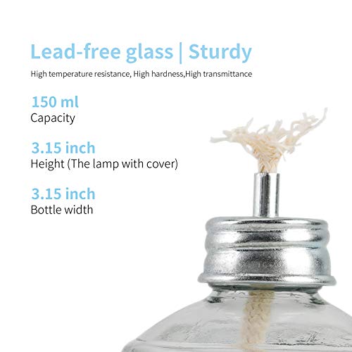 Annhua Alcohol Burner Lamp 150ml Glass Bunsen Burners with Cotton Wick and Metal Cap, Portable Lab Equipment Heating Bottle for Science Experiments, Household and Camping - Image 4