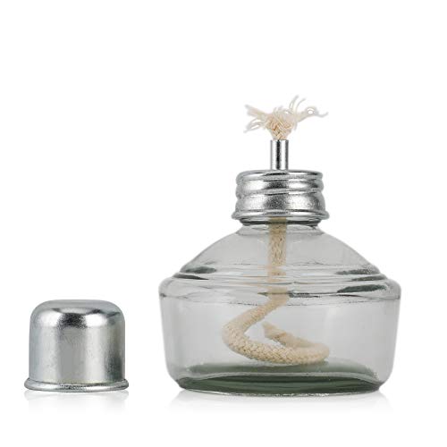 Annhua Alcohol Burner Lamp 150ml Glass Bunsen Burners with Cotton Wick and Metal Cap, Portable Lab Equipment Heating Bottle for Science Experiments, Household and Camping - Image 1