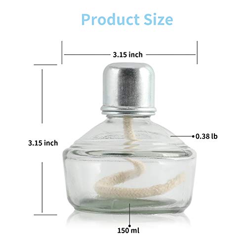 Annhua Alcohol Burner Lamp 150ml Glass Bunsen Burners with Cotton Wick and Metal Cap, Portable Lab Equipment Heating Bottle for Science Experiments, Household and Camping - Image 2