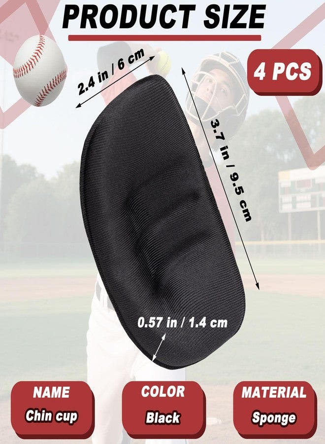 LhyBtm 4 Pcs Softball Fielder's Face Cover Chin Cup Protective Catchers Replacement Face Defense Chin Cup, Baseball Pitchers Helmet Padding for Softball Fielder's Men Women Teensm - Image 2