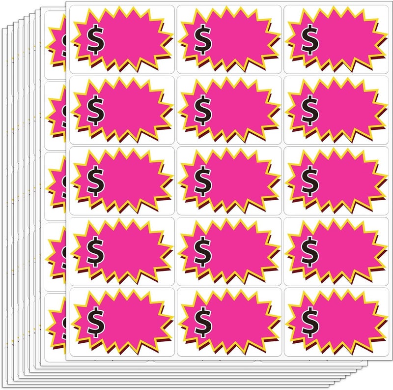 labelon 300 Pcs Garage Sale Stickers - Removable Adhesive Yard Sale Price Tags with Space to Write Pricing (2"x3") - Image 1