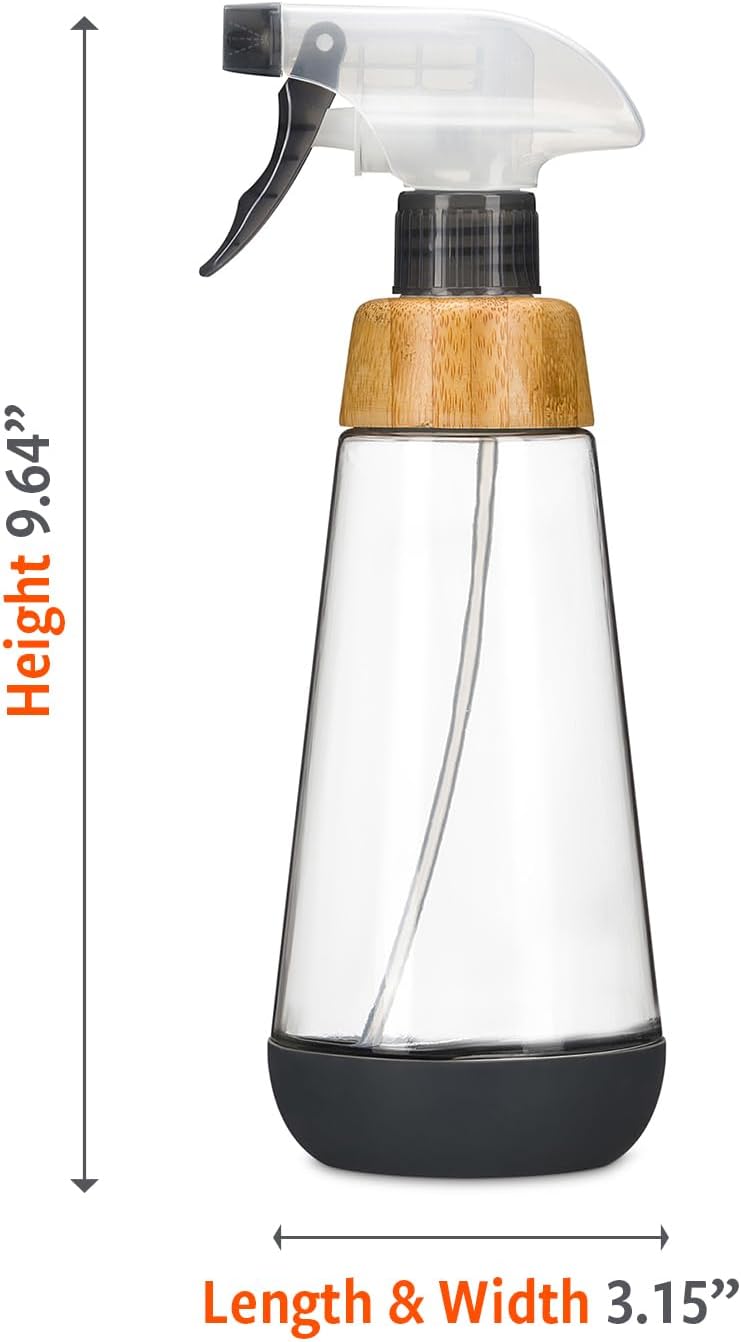 Full Circle Bottle Service Refillable Glass 16oz Spray Bottle with Silicone Boot and Pump Head – Reusable, Multi-Use, Gray Low wear optimized design - Image 5
