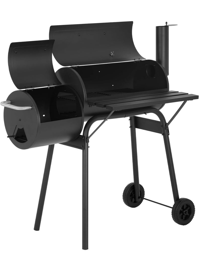 DubaiGallery Professional-Style Charcoal Offset Smoker Grill with Barrel Design, Side Firebox for Indirect Heat, Integrated Temperature Control, Durable Steel Build, Perfect for Slow Cooking, Smoking, and Grilling Outdoors - Image 1