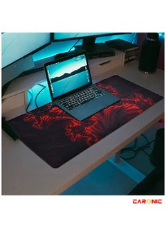 Extended Gaming Mouse Pad with Stitched Edges Durable Non-Slip Natural Rubber Base  Waterproof Computer Keyboard Pad Mat For Esports Pros Gamer Desktop Office Home Red-Black - pzsku/Z6966FC6AFCBC1EBAC4B9Z/45/_/1691395974/c59d1965-dccf-46a9-a974-494fa0b7055c