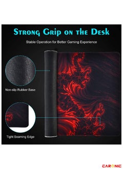 Extended Gaming Mouse Pad with Stitched Edges Durable Non-Slip Natural Rubber Base  Waterproof Computer Keyboard Pad Mat For Esports Pros Gamer Desktop Office Home Red-Black - pzsku/Z6966FC6AFCBC1EBAC4B9Z/45/_/1691395976/17c89f19-6a2c-4d47-a738-6e1ef485d596