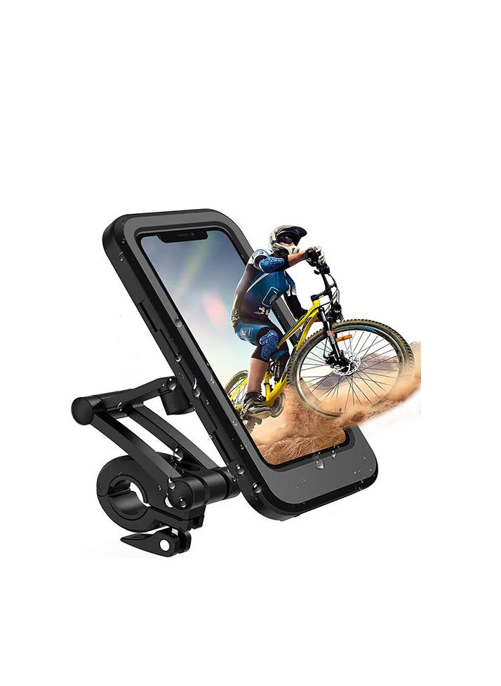 Generic - Waterproof mobile holder for bike and motorcycle, with 360 degree rotation and height adjustable, touch screen and mobile clip attached to the bike handlebar for mobile, less than 6.9 inches - from Rana store - Image 1