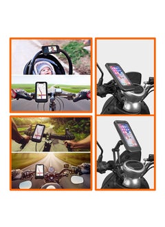Generic Waterproof mobile holder for bike and motorcycle, with 360 degree rotation and height adjustable, touch screen and mobile clip attached to the bike handlebar for mobile, less than 6.9 inches - from Rana store  - Image 3