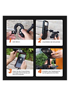 Generic Waterproof mobile holder for bike and motorcycle, with 360 degree rotation and height adjustable, touch screen and mobile clip attached to the bike handlebar for mobile, less than 6.9 inches - from Rana store  - Image 4