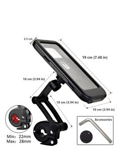 Generic Waterproof mobile holder for bike and motorcycle, with 360 degree rotation and height adjustable, touch screen and mobile clip attached to the bike handlebar for mobile, less than 6.9 inches - from Rana store  - Image 5