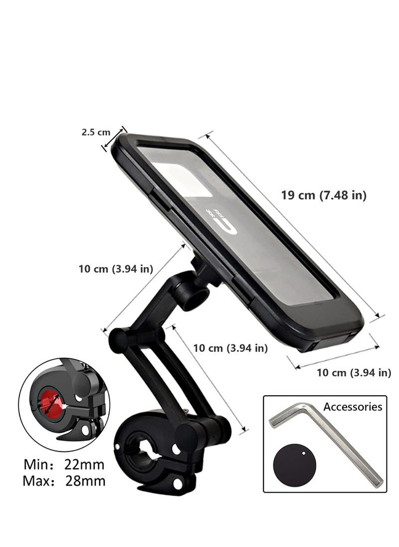 Generic - Waterproof mobile holder for bike and motorcycle, with 360 degree rotation and height adjustable, touch screen and mobile clip attached to the bike handlebar for mobile, less than 6.9 inches - from Rana store - Image 1