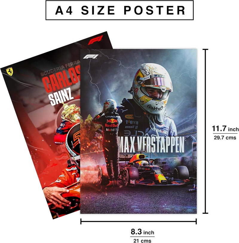 CodersParadise paper Pack of 6 - F1 Formula One Wall Posters 8x12 inch (A4 Size) Included Glue dots Wall Decor Posters Wall Art For Bedroom, Living room, Office - Image 4