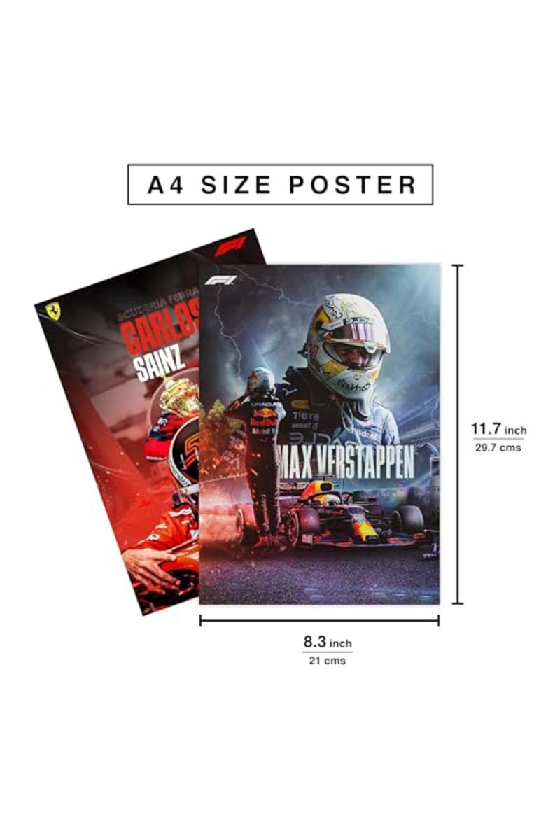 CodersParadise paper Pack of 6 - F1 Formula One Wall Posters 8x12 inch (A4 Size) Included Glue dots Wall Decor Posters Wall Art For Bedroom, Living room, Office - Image 5
