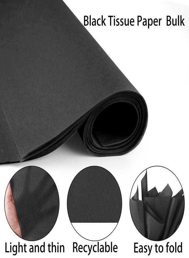 AORZIT Black Tissue Paper for Gift Bags 80 Sheets, 14x20 Inch Wrapping Paper, DIY Arts Crafts Shredded Filler for Birthday, Graduation - Image 5