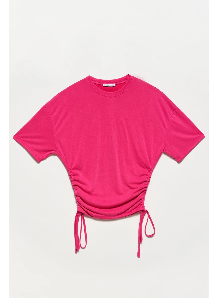 ديلفين Side Lace Tshirt-Pink